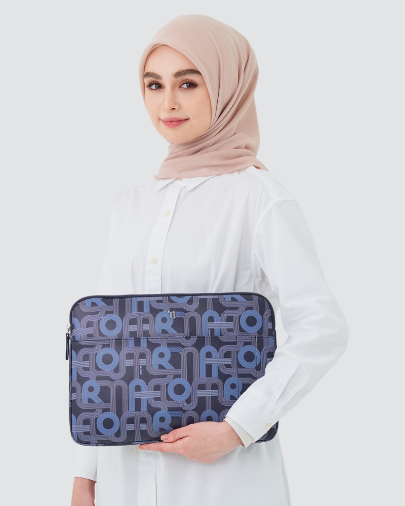 MONOGRAM MANIA LAPTOP SLEEVE - NAVY BLUE