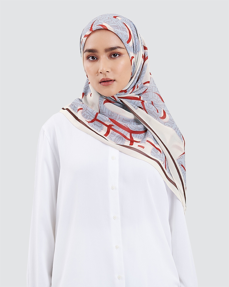 NAELOFAR MONOGRAM SQUARE - CREAM CHERRY