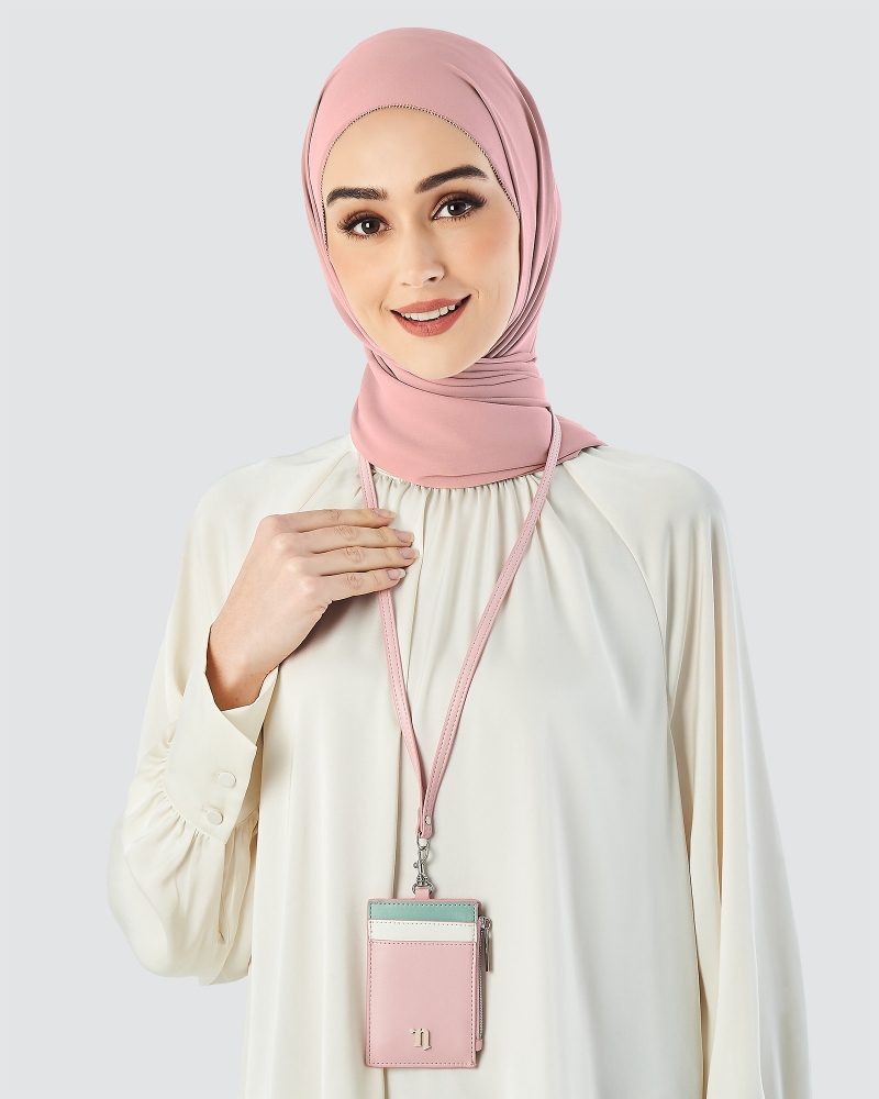 N ICON COLOUR LANYARD - POWDER PINK