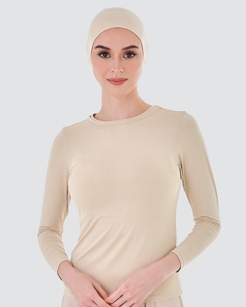 NWEAR CREW NECK LONG SLEEVE TOP -  NUDE