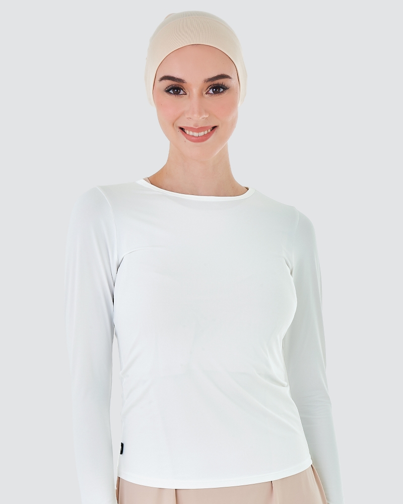 NWEAR CREW NECK LONG SLEEVE TOP - WHITE