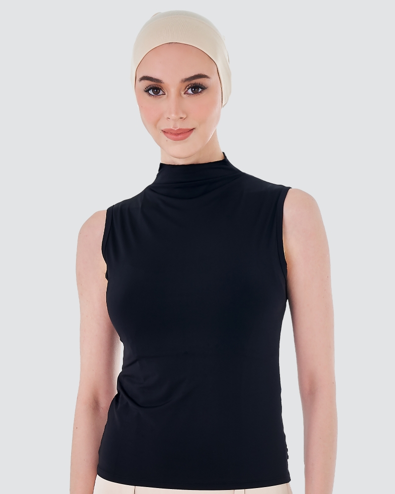 NWEAR HIGH NECK SLEEVELESS TOP - BLACK 