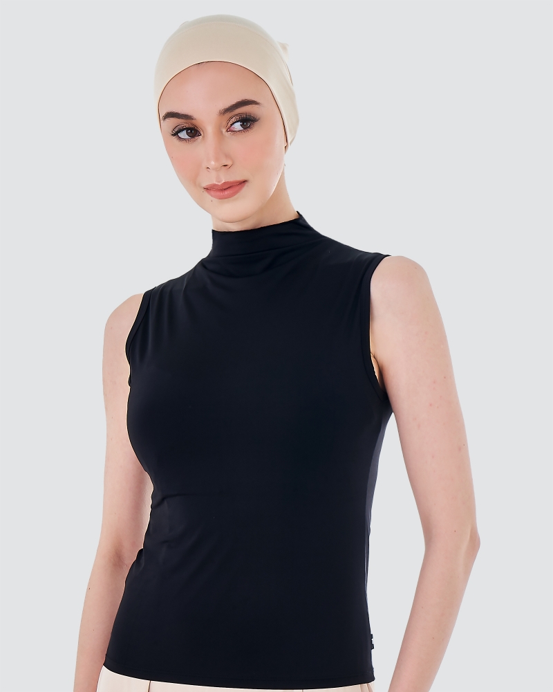 NWEAR HIGH NECK SLEEVELESS TOP - BLACK 