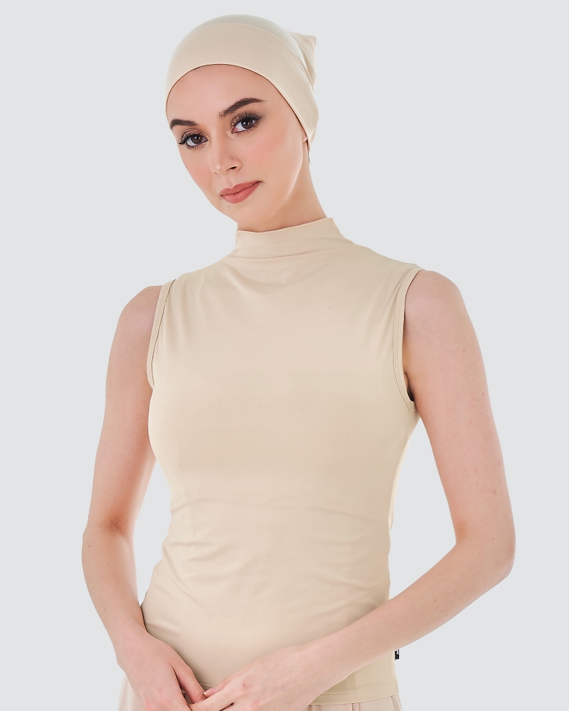 NWEAR HIGH NECK SLEEVELESS TOP - NUDE