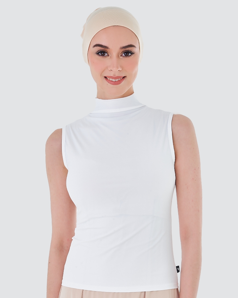 NWEAR HIGH NECK SLEEVELESS TOP - WHITE