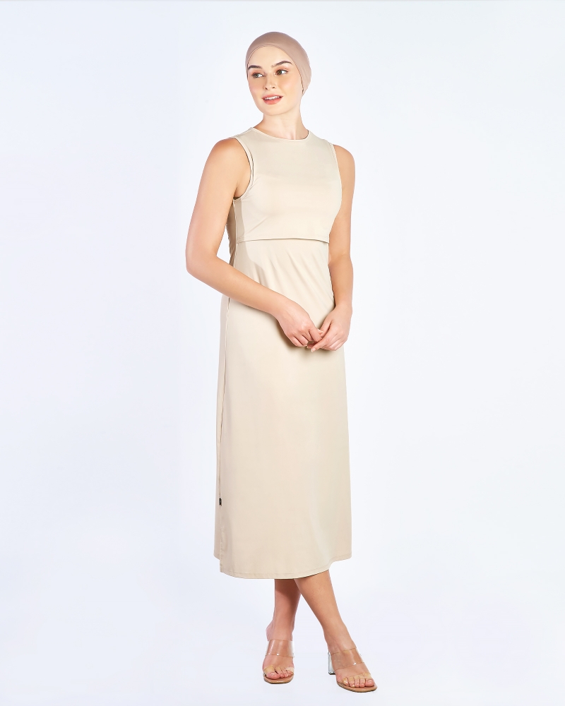 NWEAR SLEEVELESS DRESS - NUDE