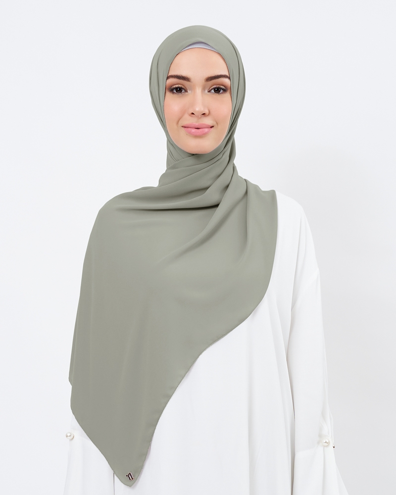 EILA CHIFFON SHAWL - PALE GRAY