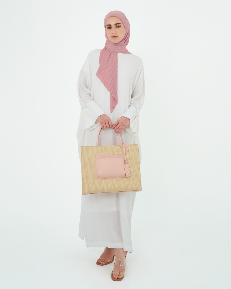 RAFFIA TOTE BAG - PINK