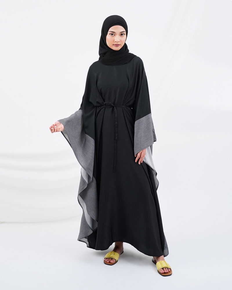 RESORT LOUNGE KAFTAN - BLACK