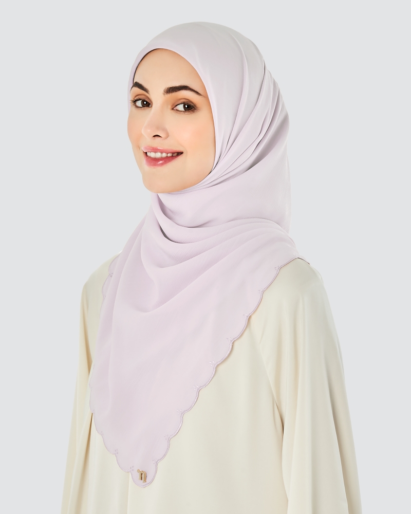 SALOMA EMBROIDERED TEXTURED SQUARE - SOFT LAVENDER