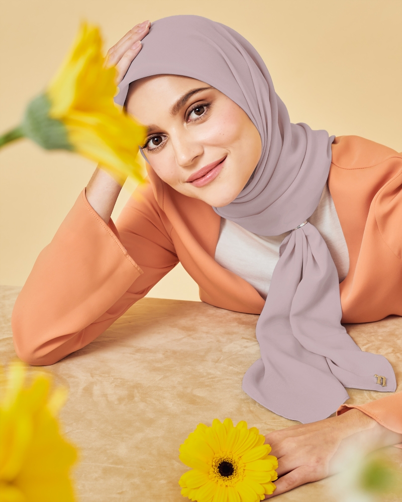 YASMINE WOOL CHIFFON SQUARE - WOODROSE