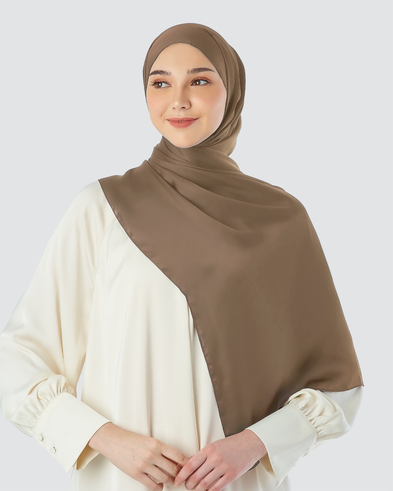 SWARA SATIN SHAWL - BROWNIE