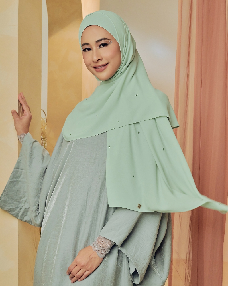 LADY ANNA CRYSTAL CHIFFON SHAWL - GARDEN