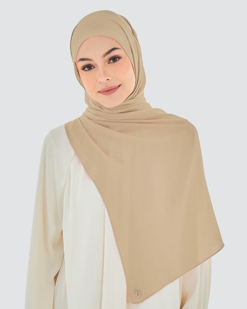 RANIA TEXTURED RAYON SHAWL - PEANUT BUTTER