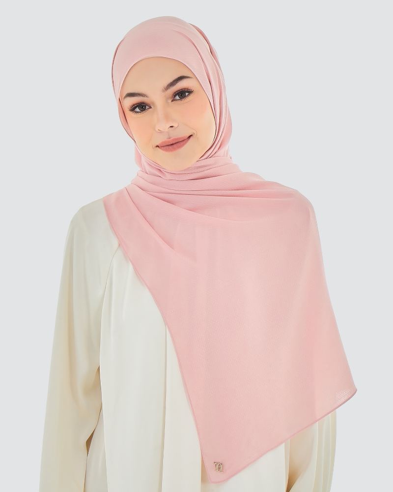 RANIA TEXTURED RAYON SHAWL - PINK GUAVA