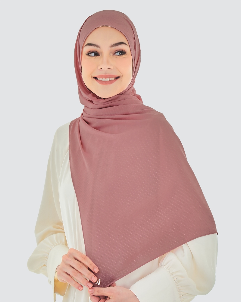 RANIA TEXTURED RAYON SHAWL - WINTER ROSE