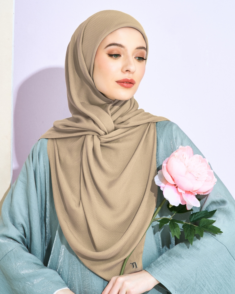 RANIA TEXTURED RAYON SQUARE - PEANUT BUTTER