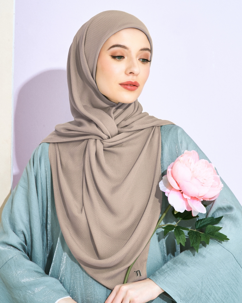 RANIA TEXTURED RAYON SQUARE - MAUVE ROSE