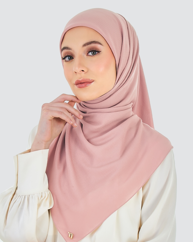 RANIA TEXTURED RAYON SQUARE - PINK GUAVA