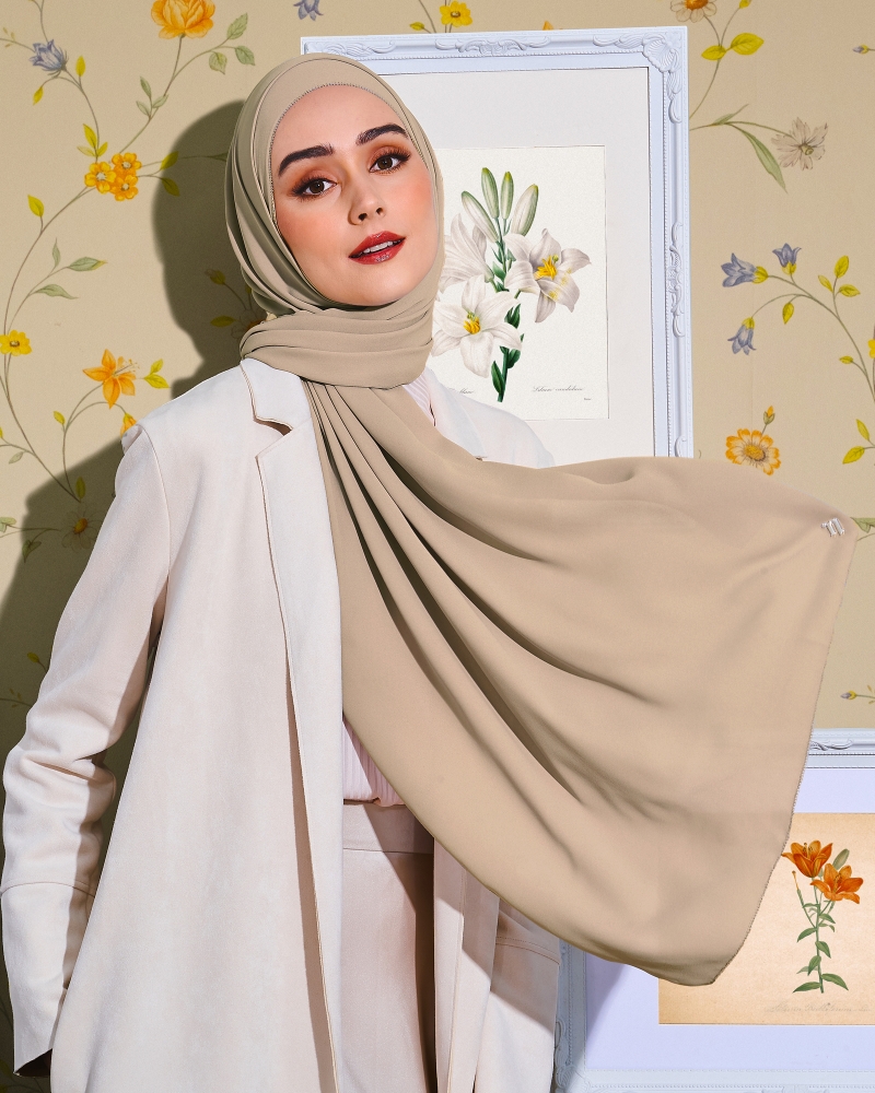 EILA CHIFFON SHAWL - TAN