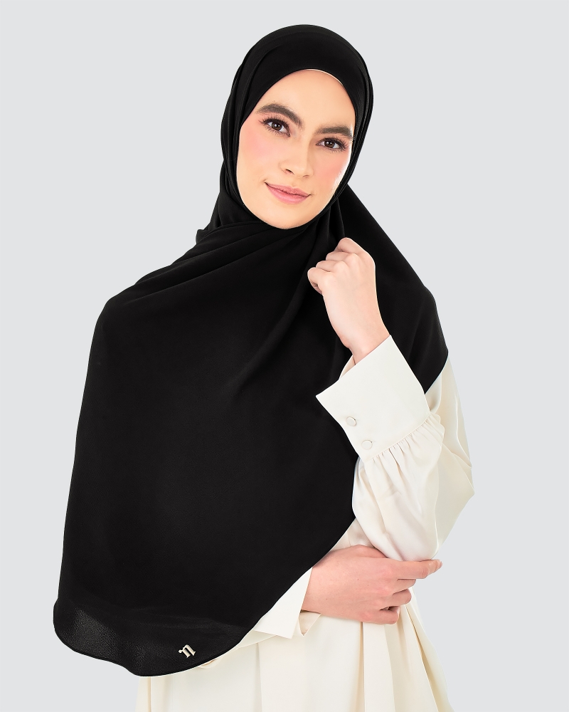 X-PRESS BUBBLE CHIFFON SHAWL - BLACK
