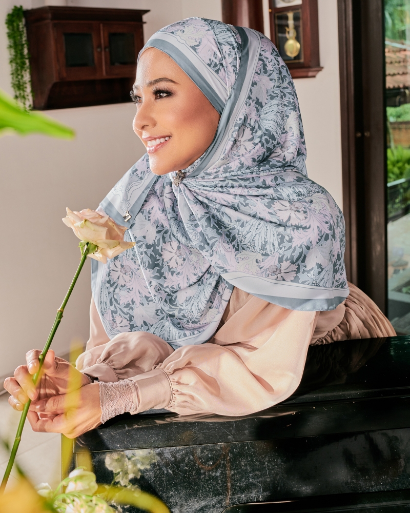 MELODY PRINTED SHAWL - WINTER SKY