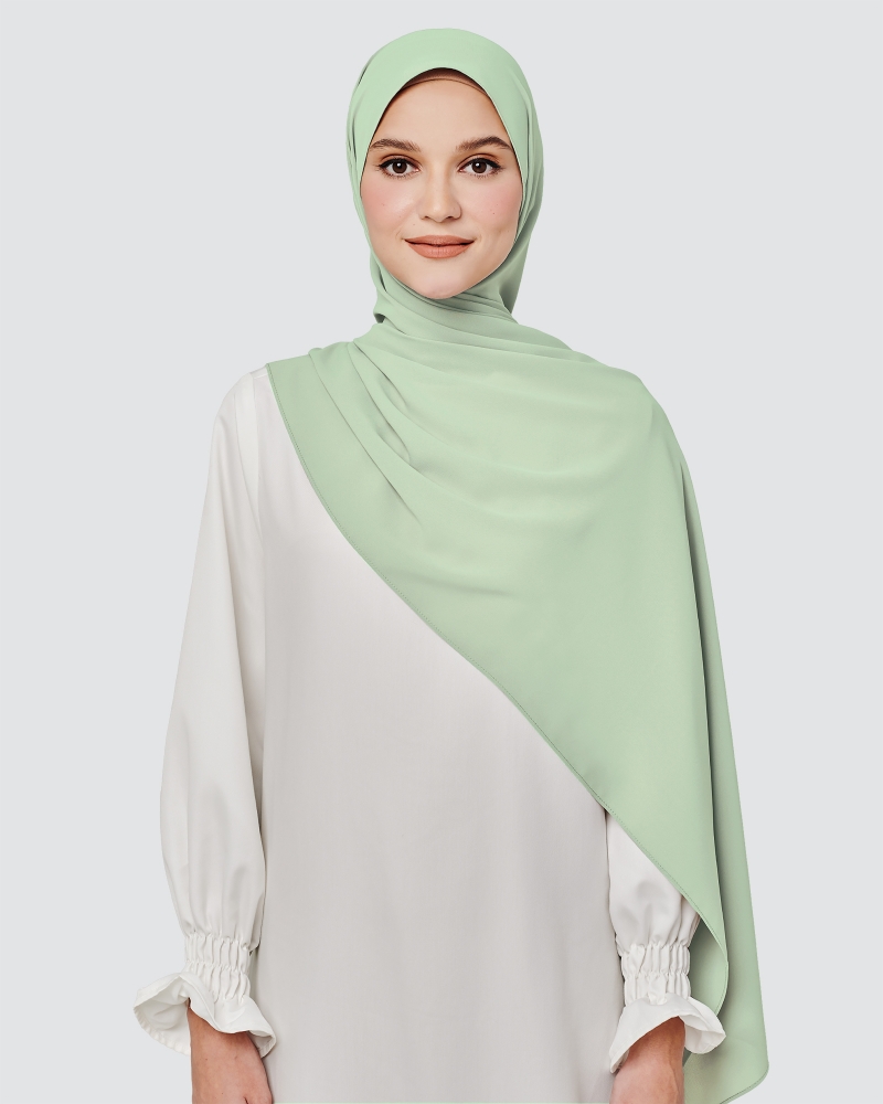 MAYA MATTE SATIN SHAWL - SAGE GREEN