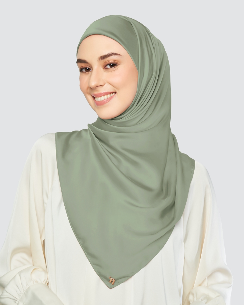 SWARA SATIN SQUARE - ASH GREEN