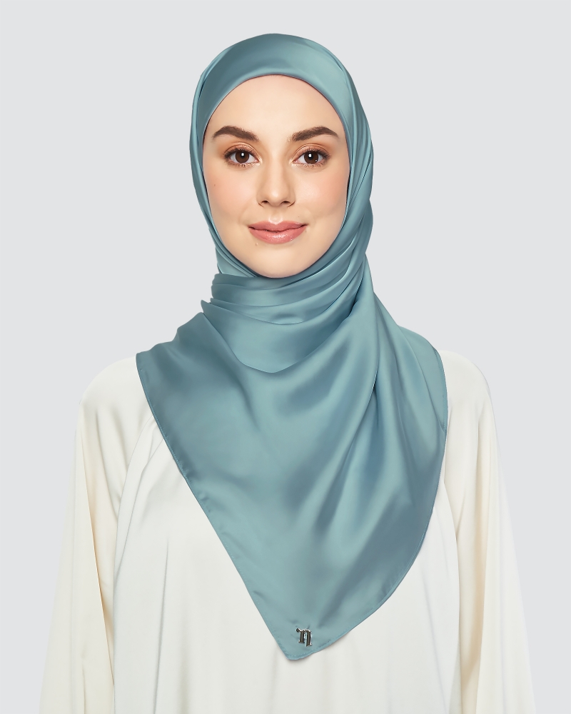 SWARA SATIN SQUARE - TEAL BLUE