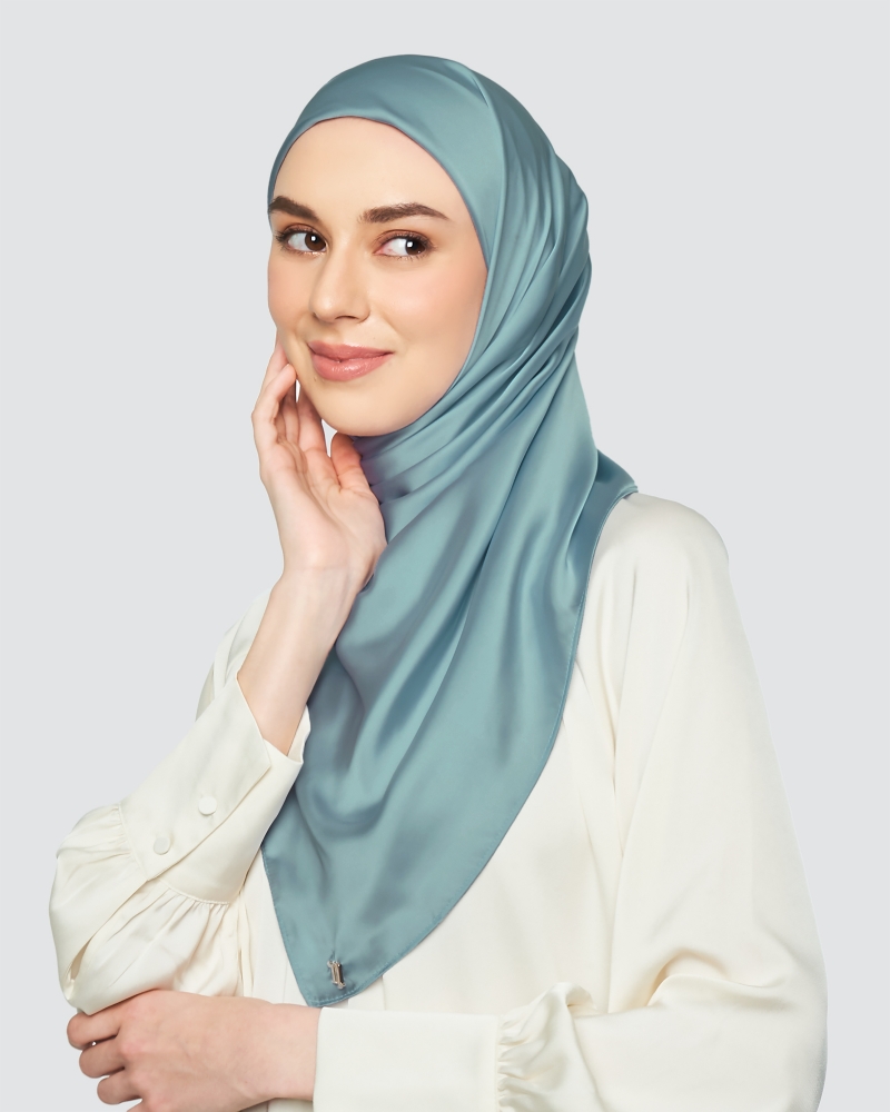 SWARA  SATIN SQUARE - TEAL BLUE
