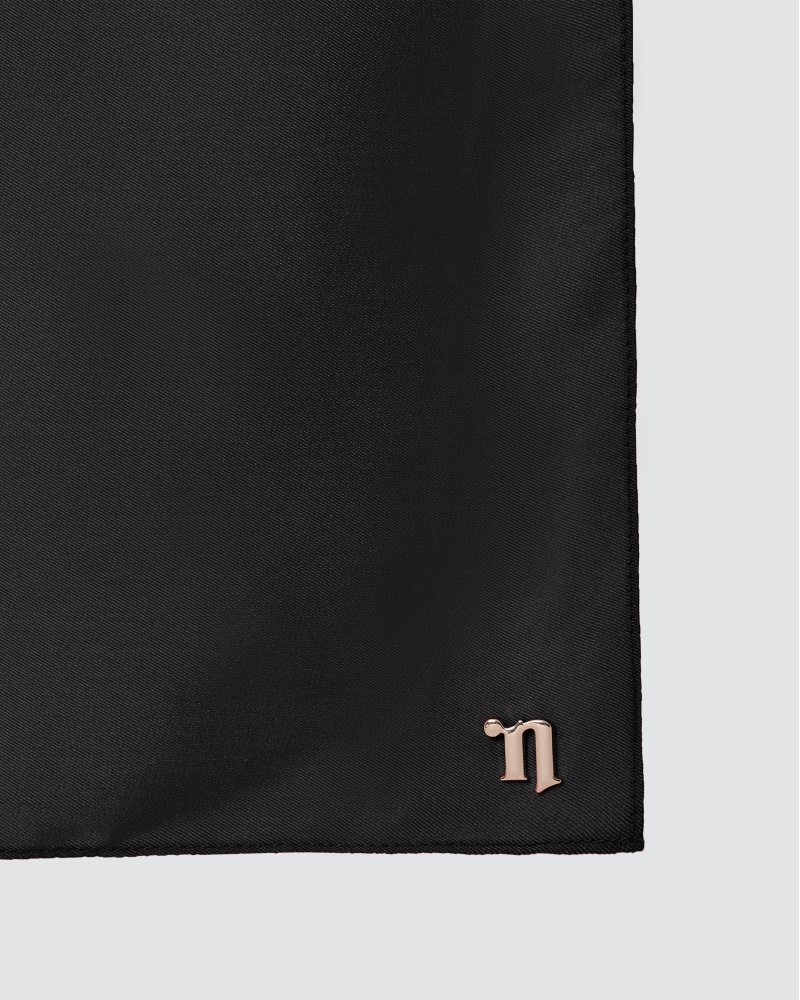 TAHIRA SATIN TWILL SQUARE - BLACK