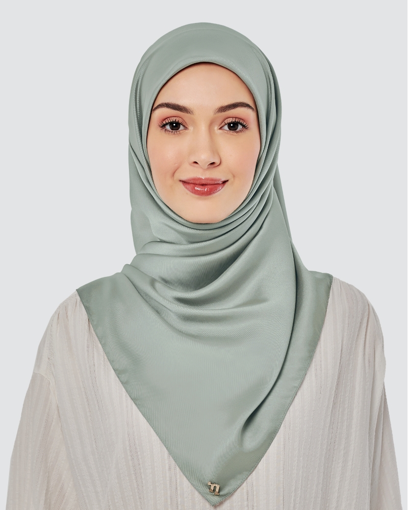 TAHIRA SATIN TWILL SQUARE - GREY