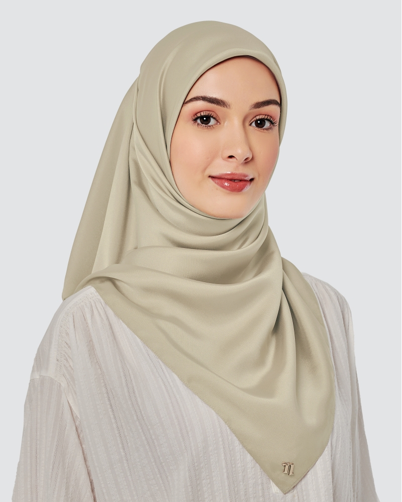 TAHIRA SATIN TWILL SQUARE - TAN