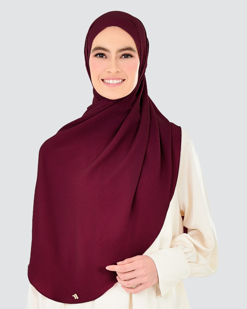 X-PRESS BUBBLE CHIFFON SHAWL - RED BERRY