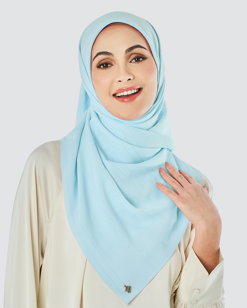 X-PRESS TEXTURED CHIFFON SQUARE - SKY BLUE