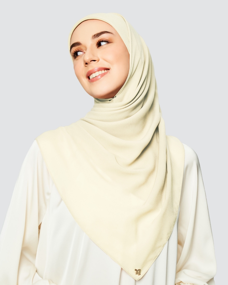 YASMINE WOOL CHIFFON SQUARE - CREAM