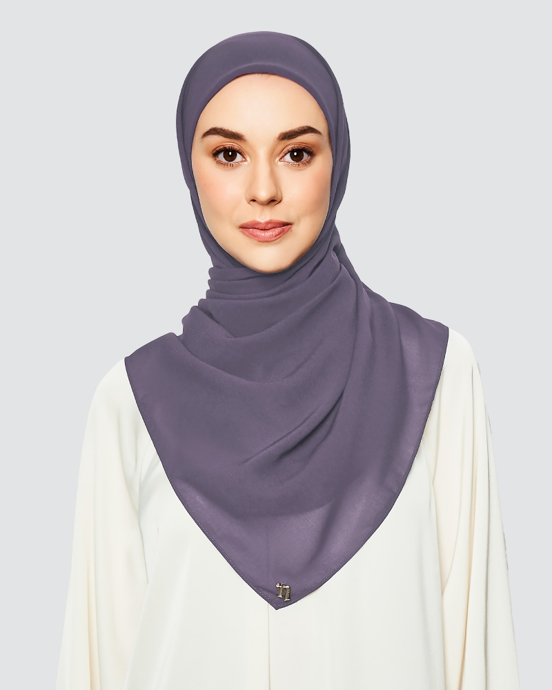 YASMINE WOOL CHIFFON SQUARE - GRAPE