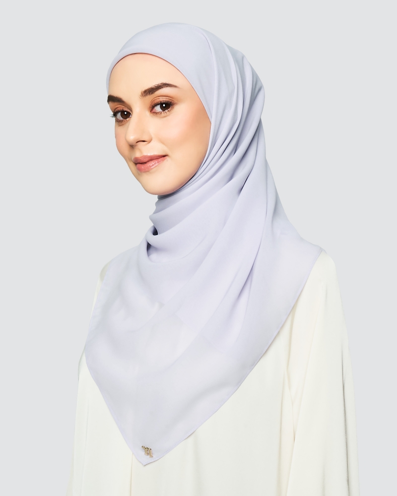 YASMINE WOOL CHIFFON SQUARE - LIGHT PURPLE