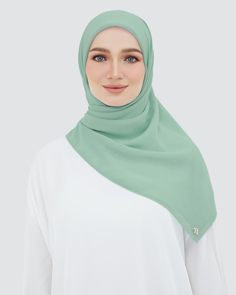 YASMINE WOOL CHIFFON SQUARE - SAGE